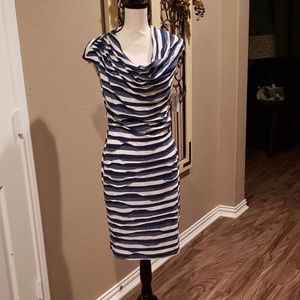 NWT-Dressbarn-Blue and White Stripes-Medium